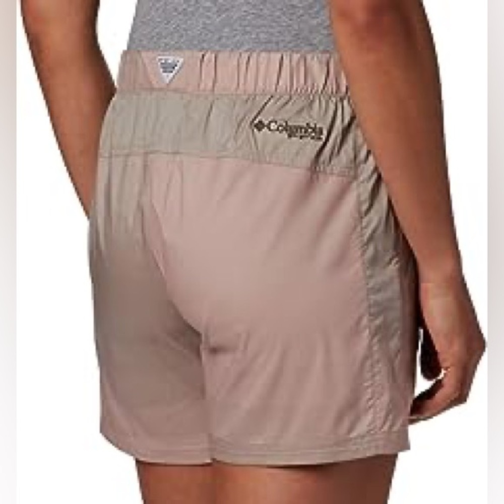 Columbia women’s Tidal spray stretch windbreaker‎ iridescent shorts Sz-L. N13